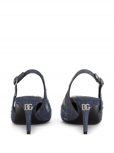 Dolce&Gabbana Denim DG-Heel Mule Sandals