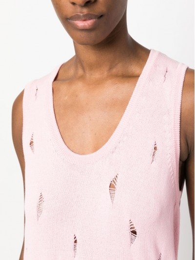 Barrow Pink sleeveless top with worn effect
