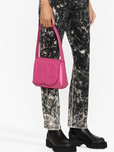 Dolce & Gabbana Leather shoulder bag with embossed logo