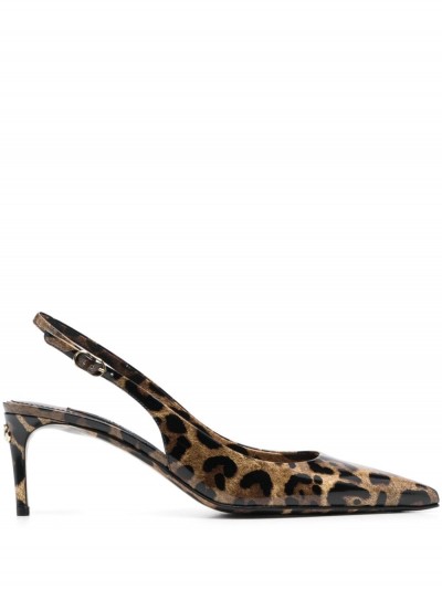 Dolce & Gabbana Leopard print leather slingback