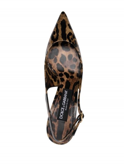 Dolce & Gabbana Leopard print leather slingback