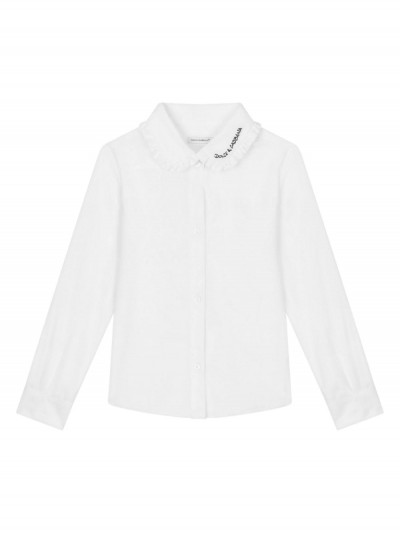 Dolce & Gabbana Kids Camicia bianca con ricamo