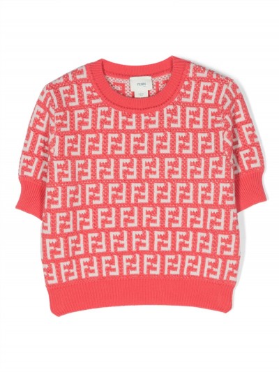 Fendi Kids Orange sweater with monogram Home