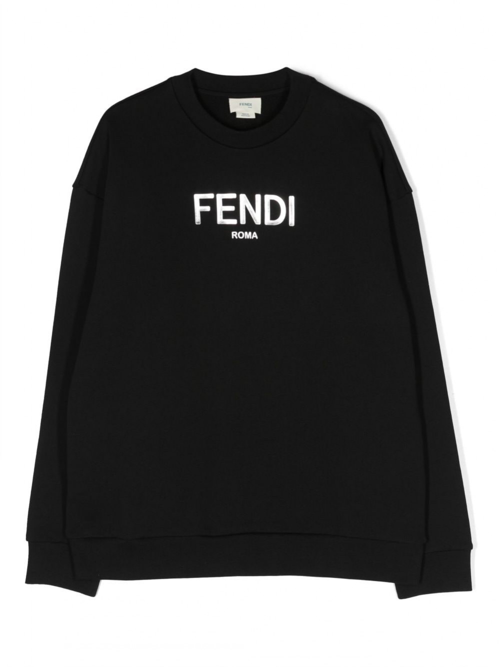 Fendi Kids Black long sleeve jersey with logo Home Umberto Giugliano