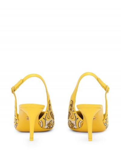 Dolce & Gabbana Slingback giallo con ricamo maiolica